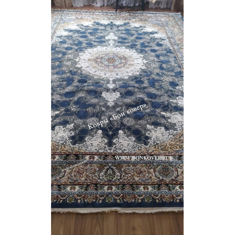 Турецкий Ковер Для Медальон Дизайн 30573 Синий